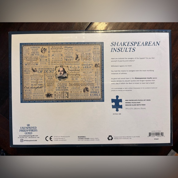 Shakespearean Insults Puzzle new in box - Picture 2 of 2